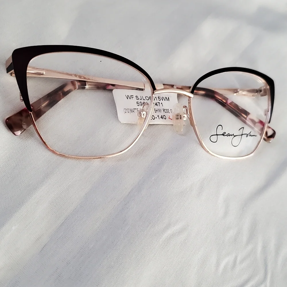 New Sean John SJLO6015WM Matte Brown W/Shiny Rose Gold Eyeglass Frame. 53-20-140